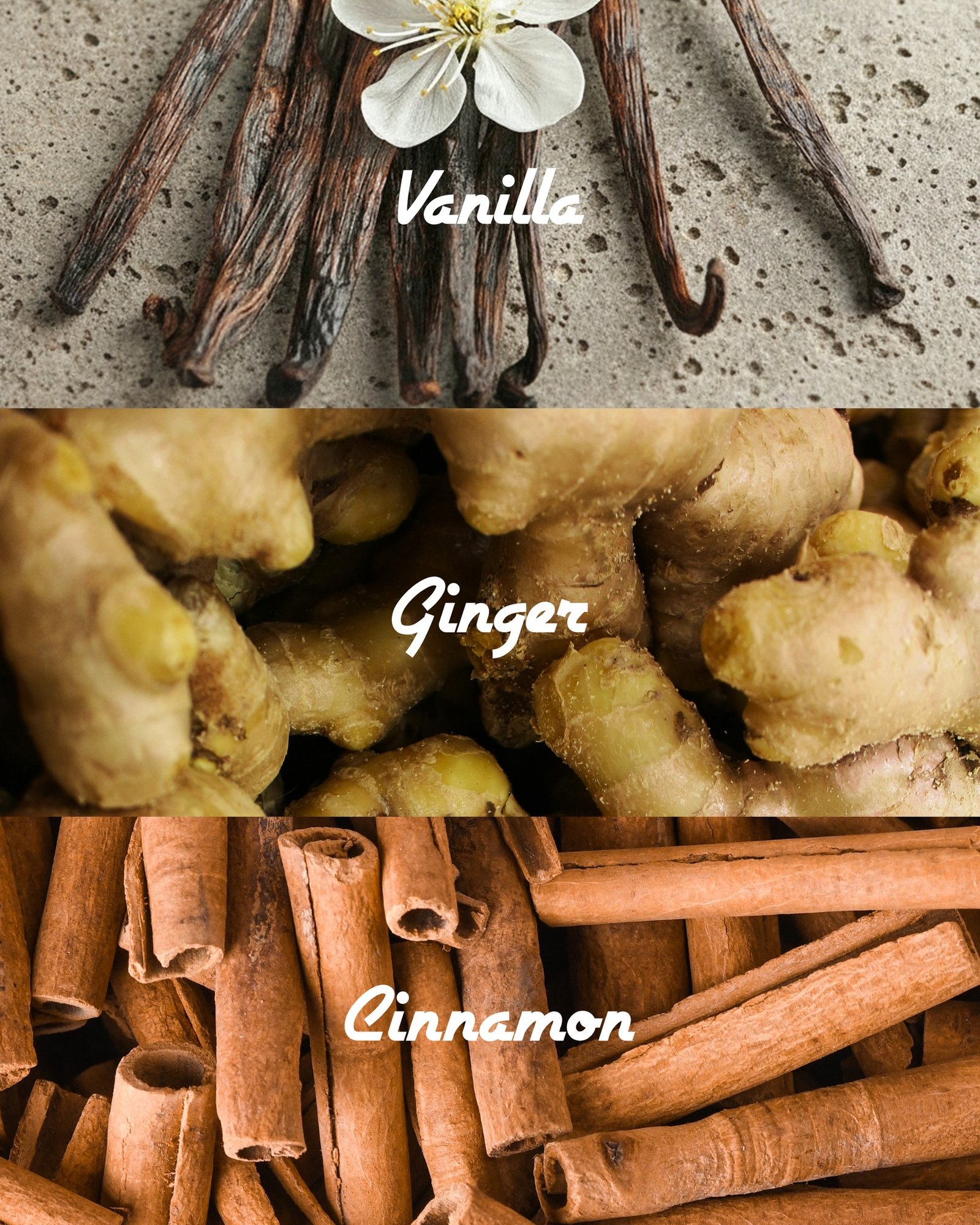 Instead of "natural and nature identical flavouring" we use real ingredients like vanilla extract, cinnamon and ginger to flavour our nut butters.